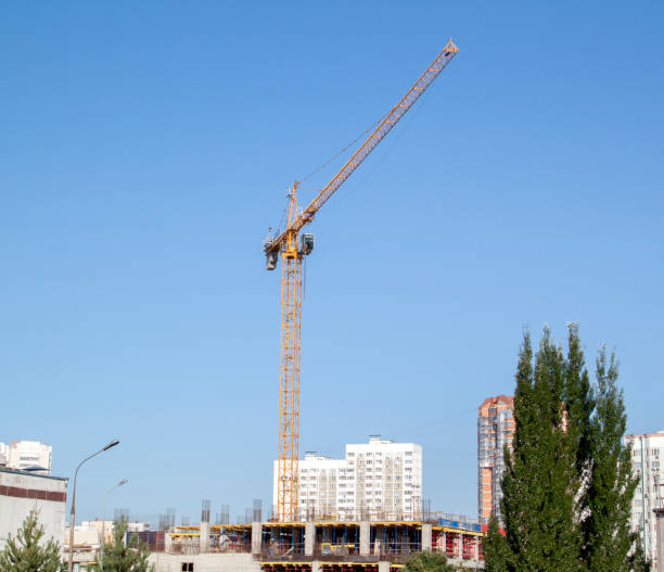 istock example of point construction in a residential area. crane on th 1294817293