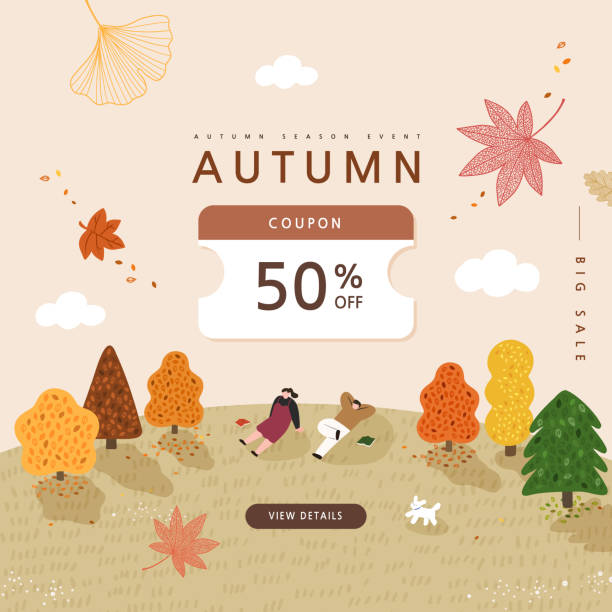 ilustrações de stock, clip art, desenhos animados e ícones de autumn shopping illustration - sensibility