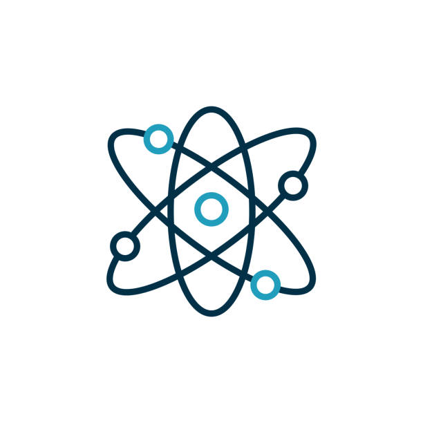 illustrazioni stock, clip art, cartoni animati e icone di tendenza di icona linea vettoriale fisica quantistica tratto modificabile - fisica immagine