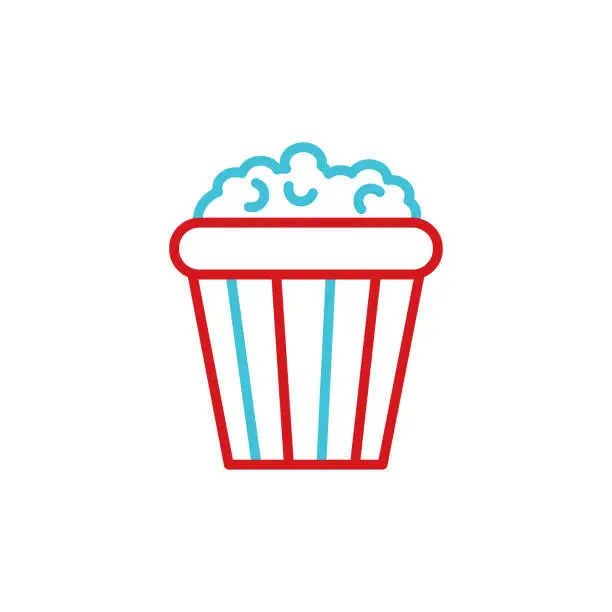 Vector illustration of Popcorn line icon. Editable Stroke