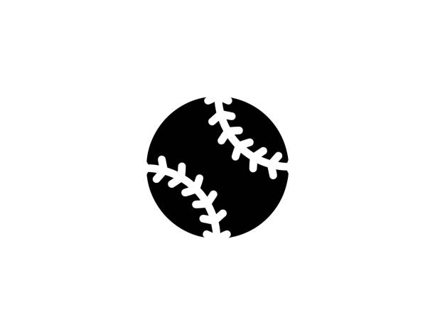 illustrations, cliparts, dessins animés et icônes de icône de vecteur de boule de base-ball. symbole plat de boule de baseball d’isolement - baseball sport vector illustration and painting