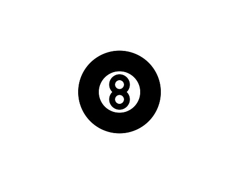 Pool 8 Ball vector icon. Isolated Billiard ball flat symbol