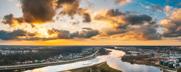 istock Panoramic View Of River Against Cloudy Sky 1294827207