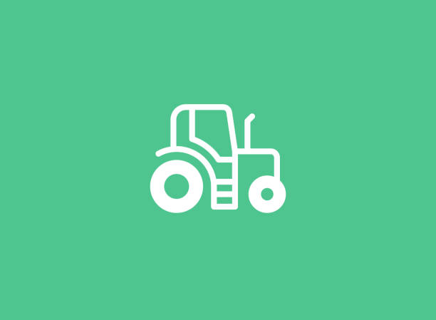 Tractor Line Icon Tractor Line Icon cow clipart stock illustrations