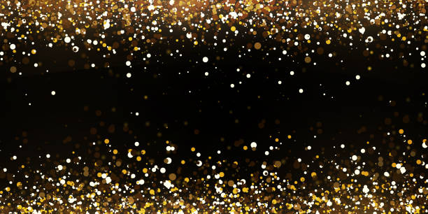 istock Christmas falling golden lights. Magic abstract gold dust and glare 1294831396