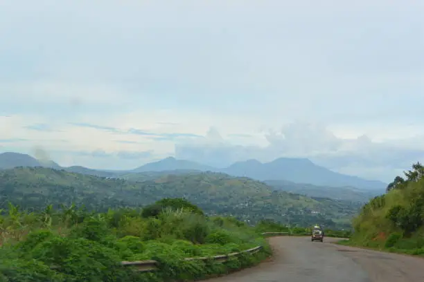 On the road - mountains on Cameroon