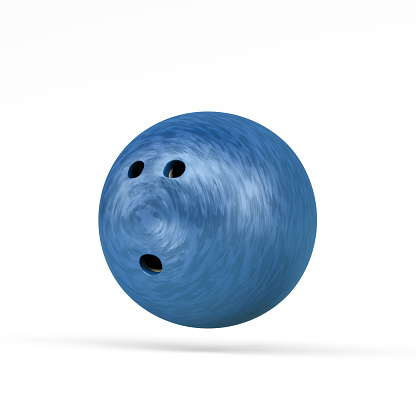 Blue bowling ball isolated on a white background - 3d render