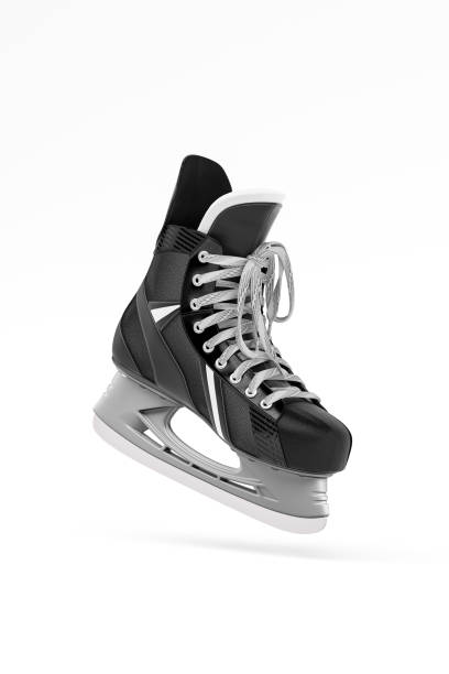 Ice hockey skate Ice hockey skate isolated on white background - 3d render hockey skates stock pictures, royalty-free photos & images