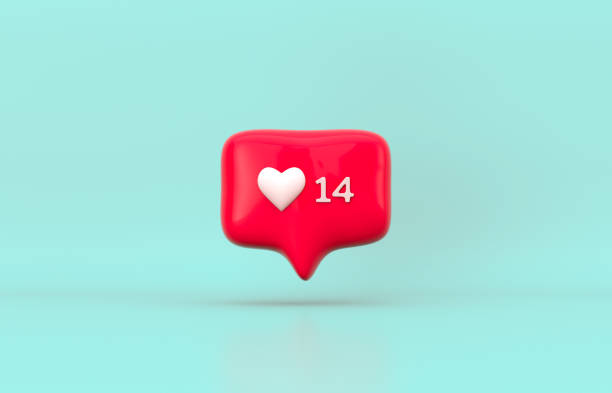 istock Abstract 3d social media notification love icon. Valentine's day concept. 1294837795