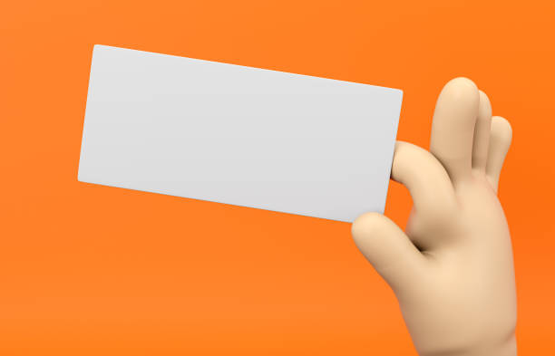 istock 3d Cartoon hand holding blank coupon mockup on isolated background. 1294837805