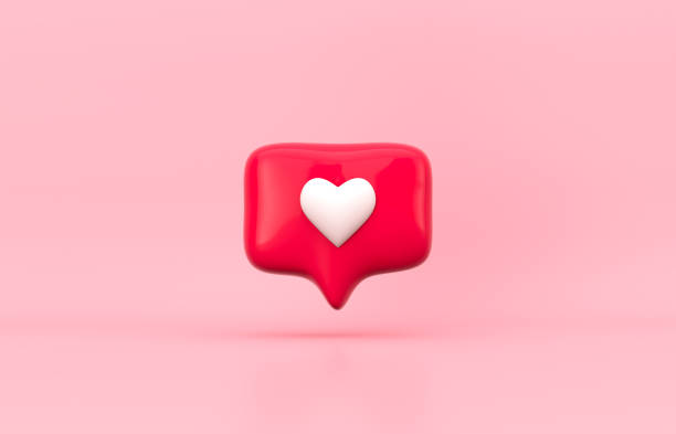 istock Abstract 3d social media notification love icon. Valentine's day concept. 1294837849
