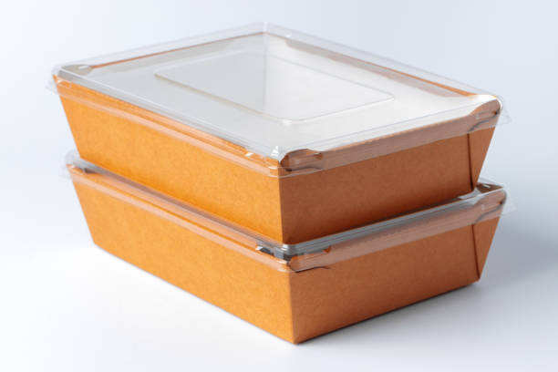 istock Cardboard brown food box pack isolated on white background 1294841554