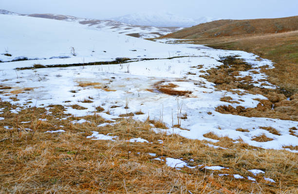 istock Snowy steppe at the mountains 1294844272