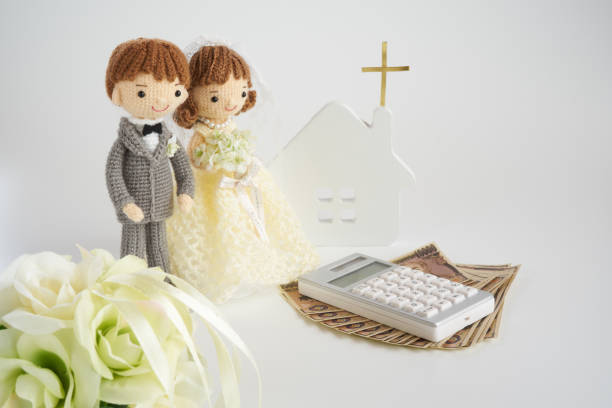 istock Small and cute Amigurumi doll.wedding 1294856239