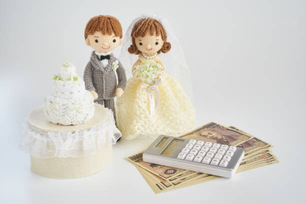 istock Small and cute Amigurumi doll.wedding 1294856801