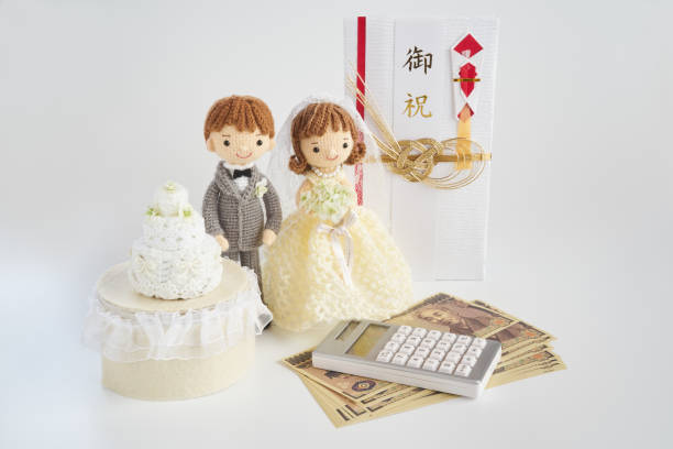 istock Small and cute Amigurumi doll.wedding 1294857436