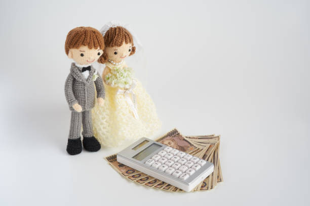 istock Small and cute Amigurumi doll.wedding 1294857451