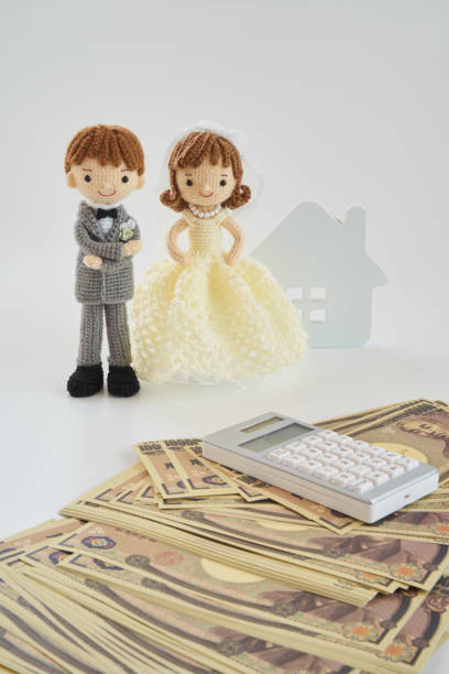 istock Small and cute Amigurumi doll.wedding 1294857533