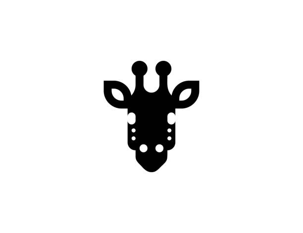 ikona wektora żyrafa. izolowana twarz żyrafy, płaski symbol emoji głowy - giraffe pattern africa animal stock illustrations