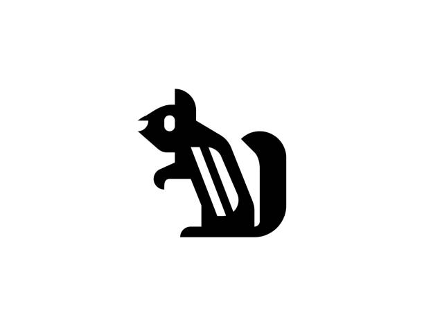 다람쥐 벡터 아이콘입니다. 고립 된 다람쥐 동물 플랫 기호 - squirrel softness wildlife horizontal stock illustrations
