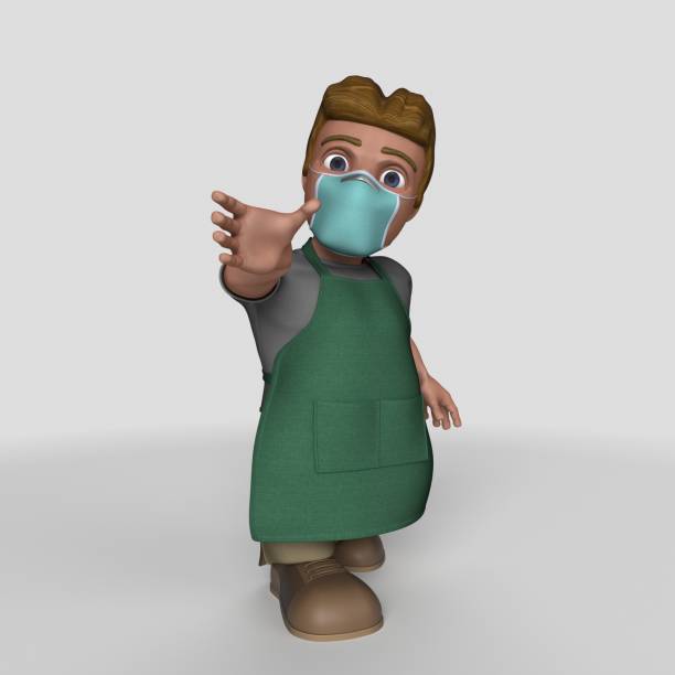 istock 3D Cartoon Shop Keeper Character 1294863115