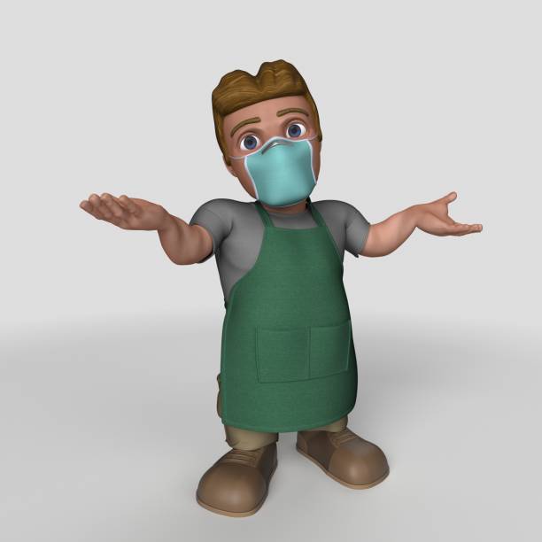 istock 3D Cartoon Shop Keeper Character 1294864123