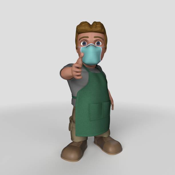 istock 3D Cartoon Shop Keeper Character 1294864704