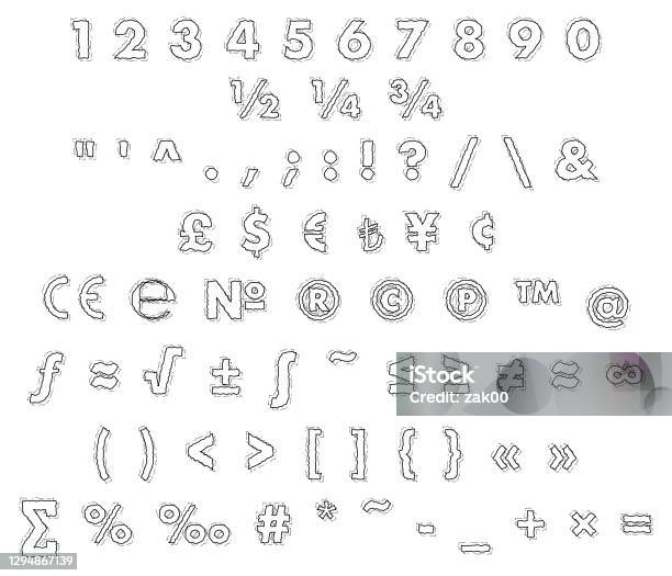 Punctum Numbers Punctuations Numbers And Signs In Vector Stock Illustration - Download ...