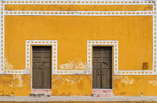 The beautiful colonial city of Izamal in the Yucatan state of Mexico