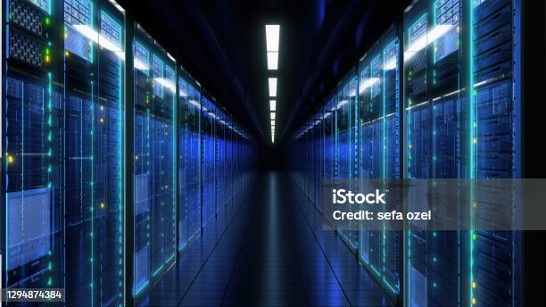 Server Room Stock Photo - Download Image Now - Network Server, Technology, Data Center