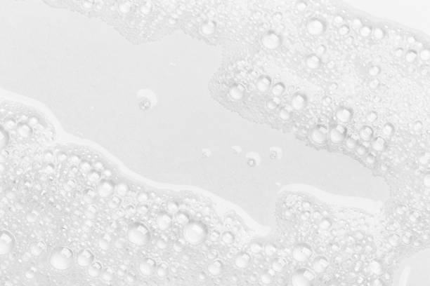 istock Foam bubble from soap or shampoo for washing isolated on white background from above 1294875171