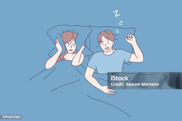 Ilustración de Ronquidos Insomnio Mal Concepto De Sueño y más Vectores  Libres de Derechos de Roncar - Roncar, Apnea del sueño, Parejas - iStock