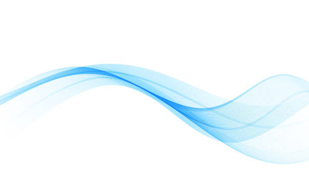 абстрактная иллюстрация голубой волны. - s shape stock illustrations