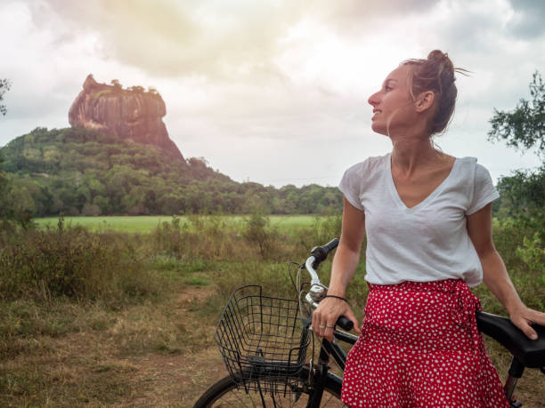 istock Tourist exploring sightseeing in Sri Lanka with bicycle 1294882226