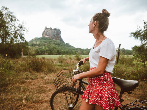 istock Tourist exploring sightseeing in Sri Lanka with bicycle 1294882503