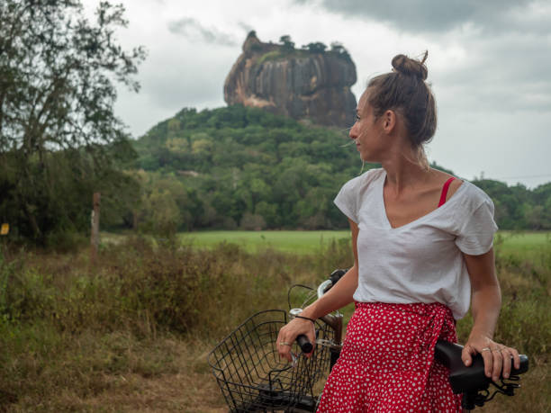 istock Tourist exploring sightseeing in Sri Lanka with bicycle 1294882703