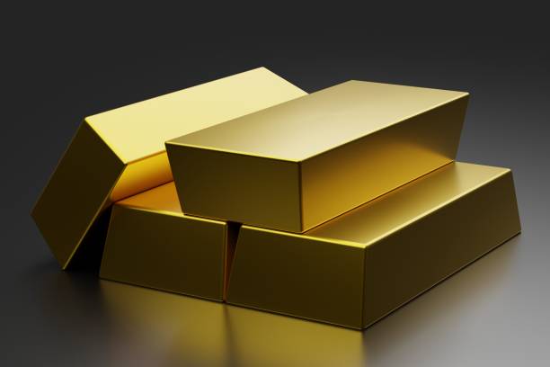 istock Fine Gold bars with black background,wealthy luxury concept ,3d rendering,illustration 1294889742