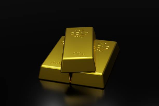 istock Fine Gold bars with black background,wealthy luxury concept ,3d rendering,illustration 1294889961