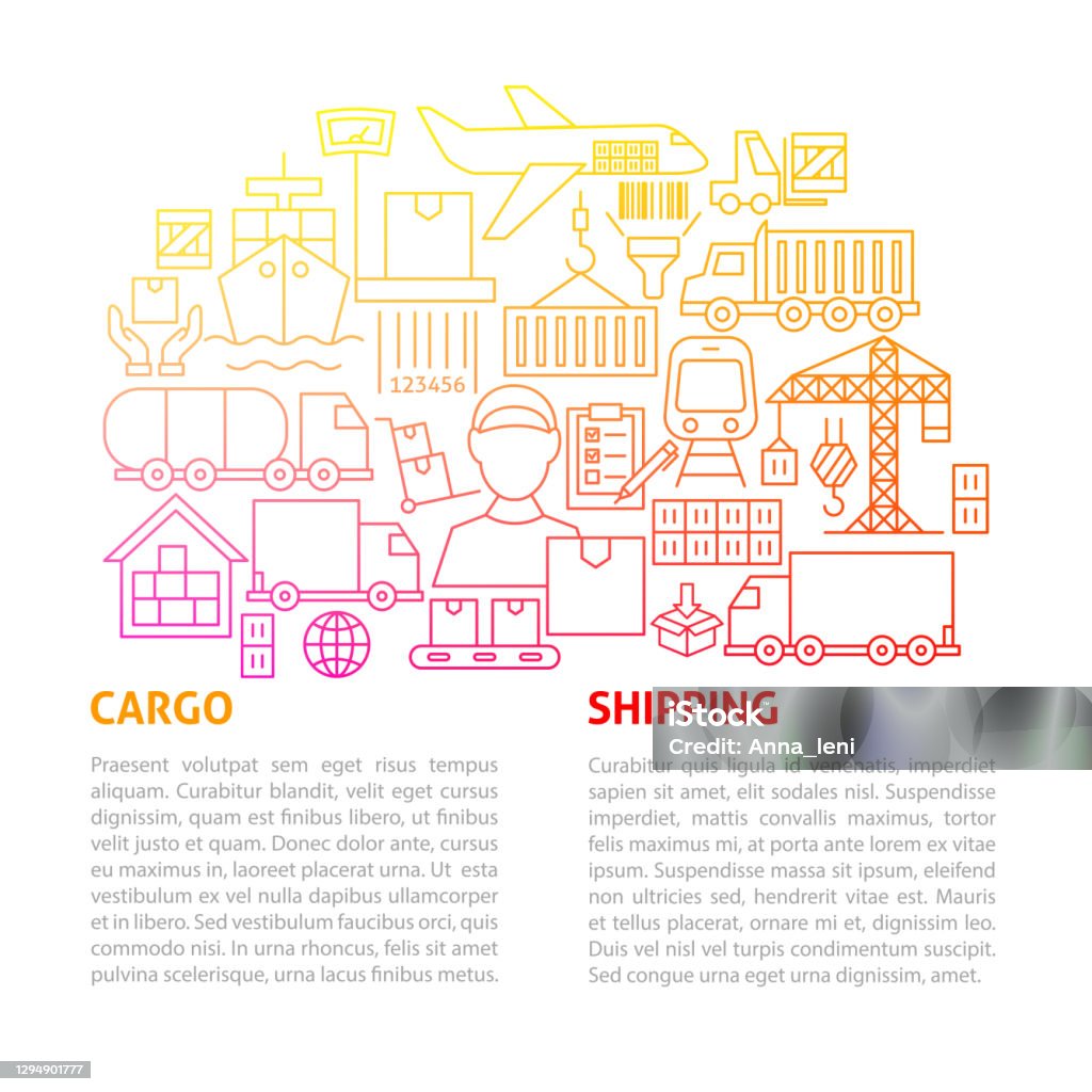 Shipping Line Picture Cargo Shipping Line Template Stock Illustration - Download Image Now ...
