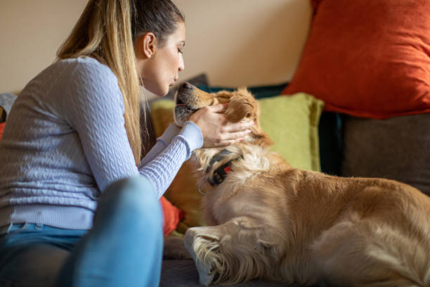 istock Young woman enjoying with her dog 1294904331