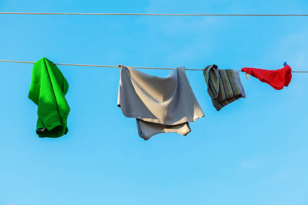 istock clothes and towel on a clothesline 1294905154