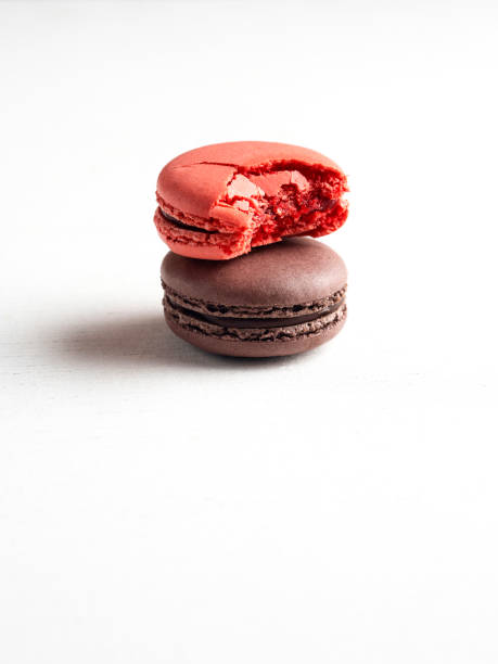 Macaroon, Brown, White Background, Baked Pastry Item, food and drink, dessert, Cookie, strawberry, chocolate,