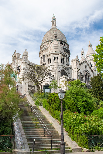 Paris, the basilica Sacre-Coeur, famous monument in Montmartre