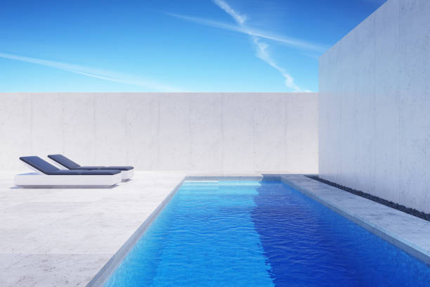 istock luxury modern backyard with a swimming pool, 3d rendering 1294911141