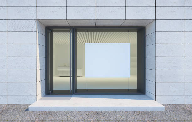 istock Shop showcase and entrance, 3d rendering 1294911171