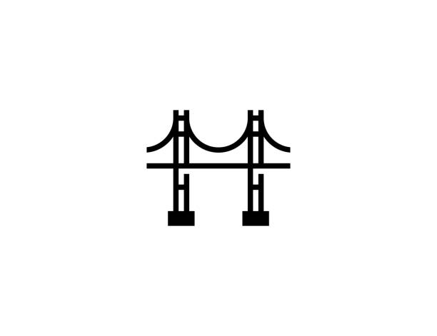 brückenvektor-symbol. isolierte brücke bau flaches symbol - bridge exercise stock-grafiken, -clipart, -cartoons und -symbole