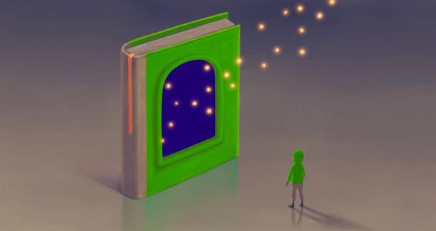 istock Education￼ learning dream hope inspiration and freedom concept, boy with  ￼imagination book of firefly. surreal painting. Fantasy art, conceptual artwork, happiness of child ,  illustration 1294921565