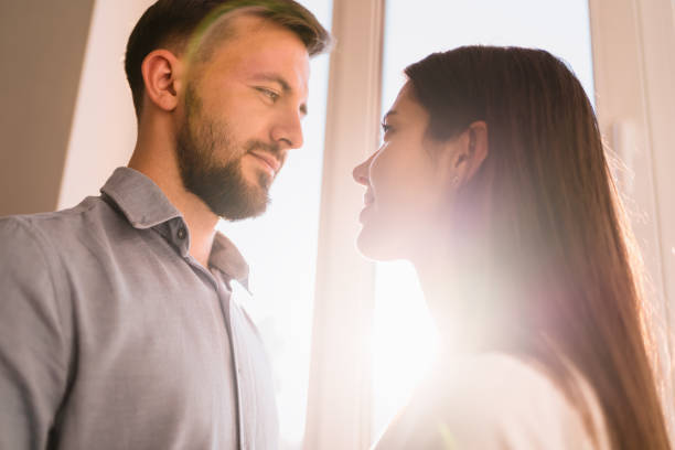 istock The lovely couple spends time together smiling 1294924647
