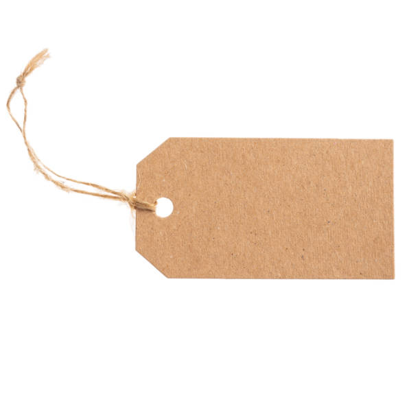 istock Beige recycled tag isolated on a white background, texture. 1294930239