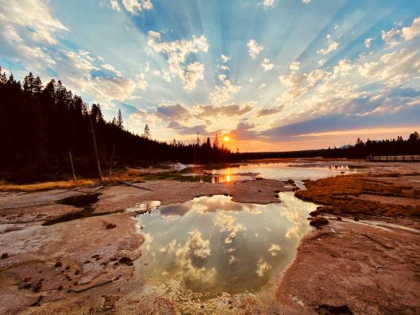 istock The sunset at Yellowstone 1294930598